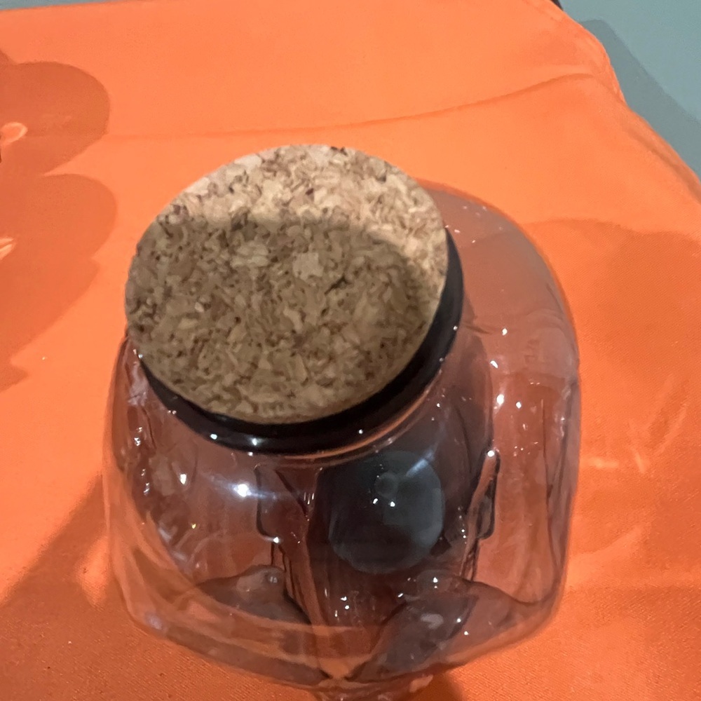 6/$25 Mystic Gray & Orange Plastic Skull with Cork Lid Set - Picture 7 of 15